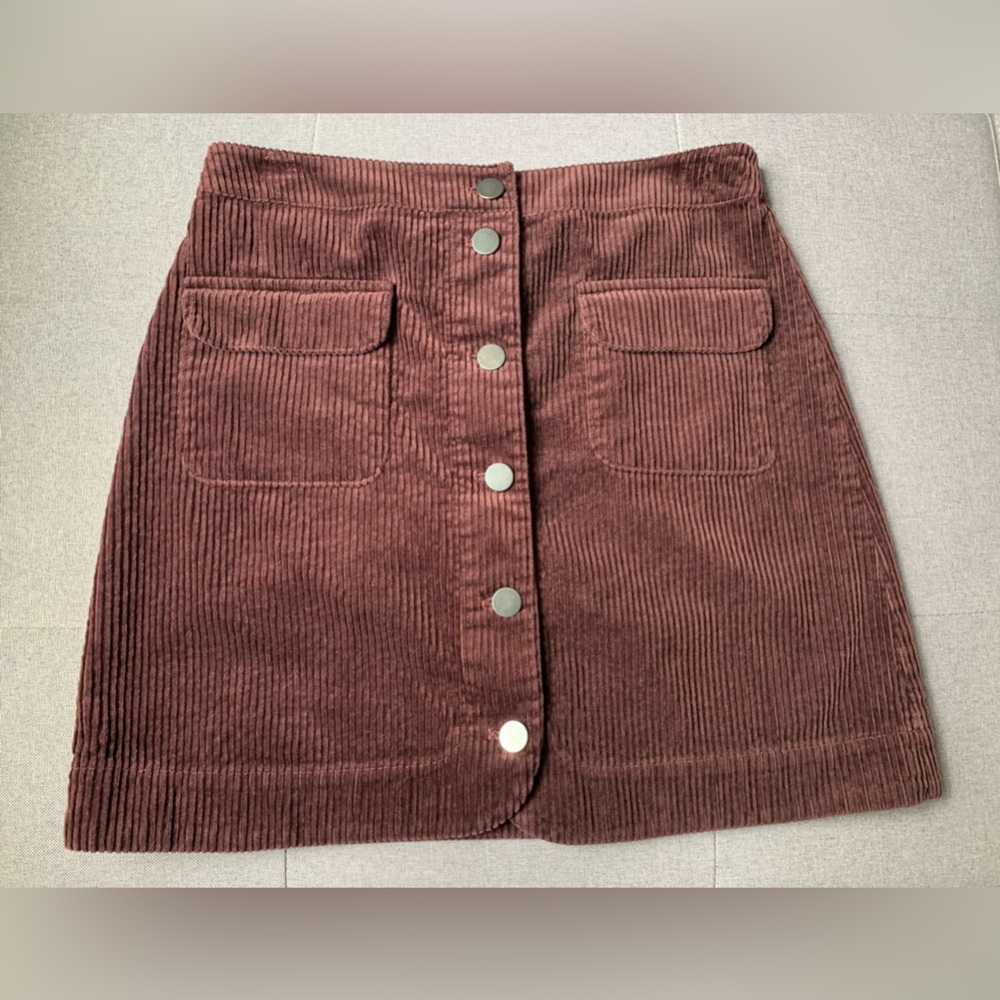 Brown Corduroy Miniskirt